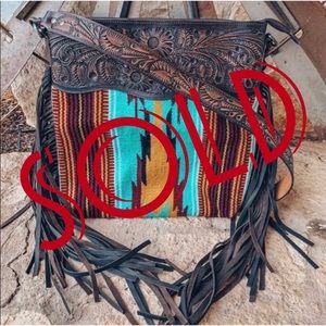American darling • aztec saddle bag • tooled leather • crossbody purse